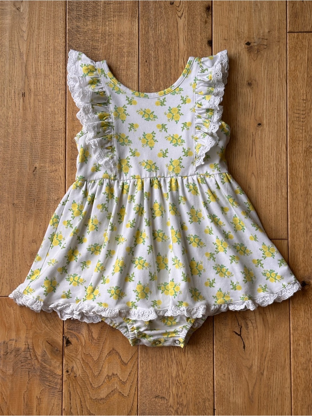 Serendipity by Shrimp and Grits Kids Yellow Floral Bubble Dress size 3T
